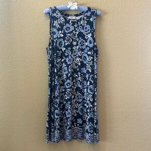 LOFT Outlet Sleeveless Swing Dress, Sz XL, Floral Print, Excellent Condition!